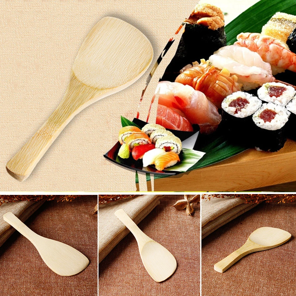 Новый DIY деревянная суши Лопатка для риса здоровый бамбук ложка кухонные