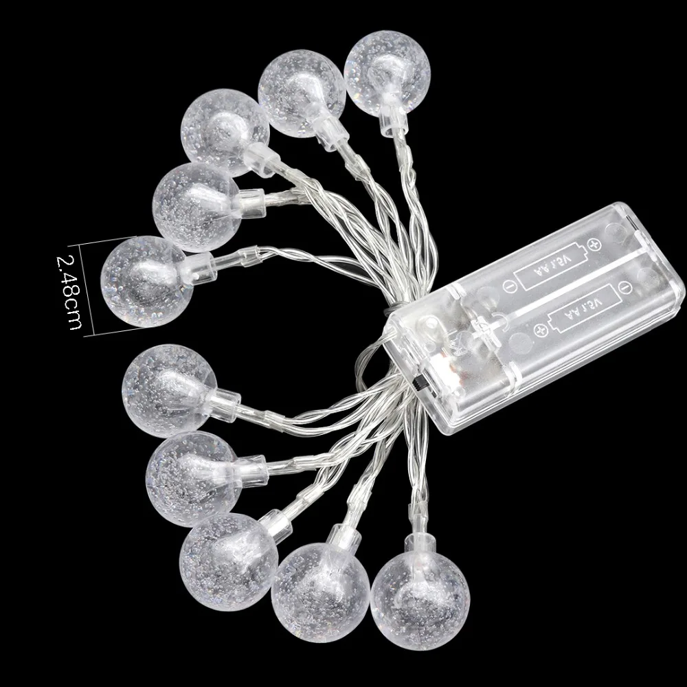 

1m-5m LED String Light Bubble Balls Garland for Christmas Trees Festoon Wedding Party Decoration Light 9 Colors Battery JQ