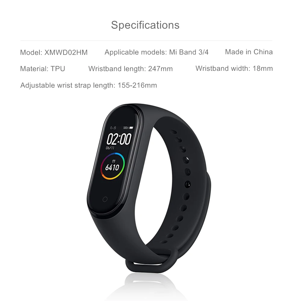Для черной версии mi Band 4 умный фитнес Шагомер Ограниченная серия браслет с новым AMOLED цветным дисплеем BT5.0