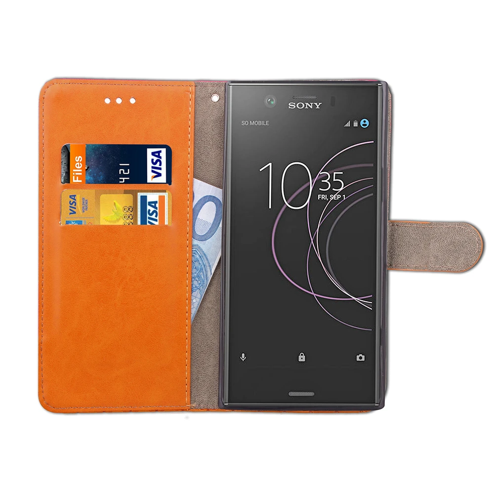 Чехол книжка FULAIKATE Denim с цветными блоками для Sony XZ1 Compact матовая задняя крышка