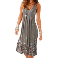 summer sleeveless dresses floral print boho beach dress women loose plus size 5xl mini dress female casual vestidos