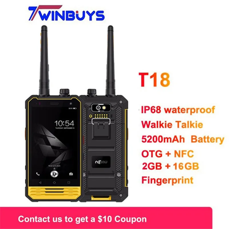 Nomu T18 IP68 водонепроницаемый ударопрочный мобильный телефон android 7,0 4," HD четырехъядерный 5200 мАч портативная рация 8MP face ID NFC Смартфон
