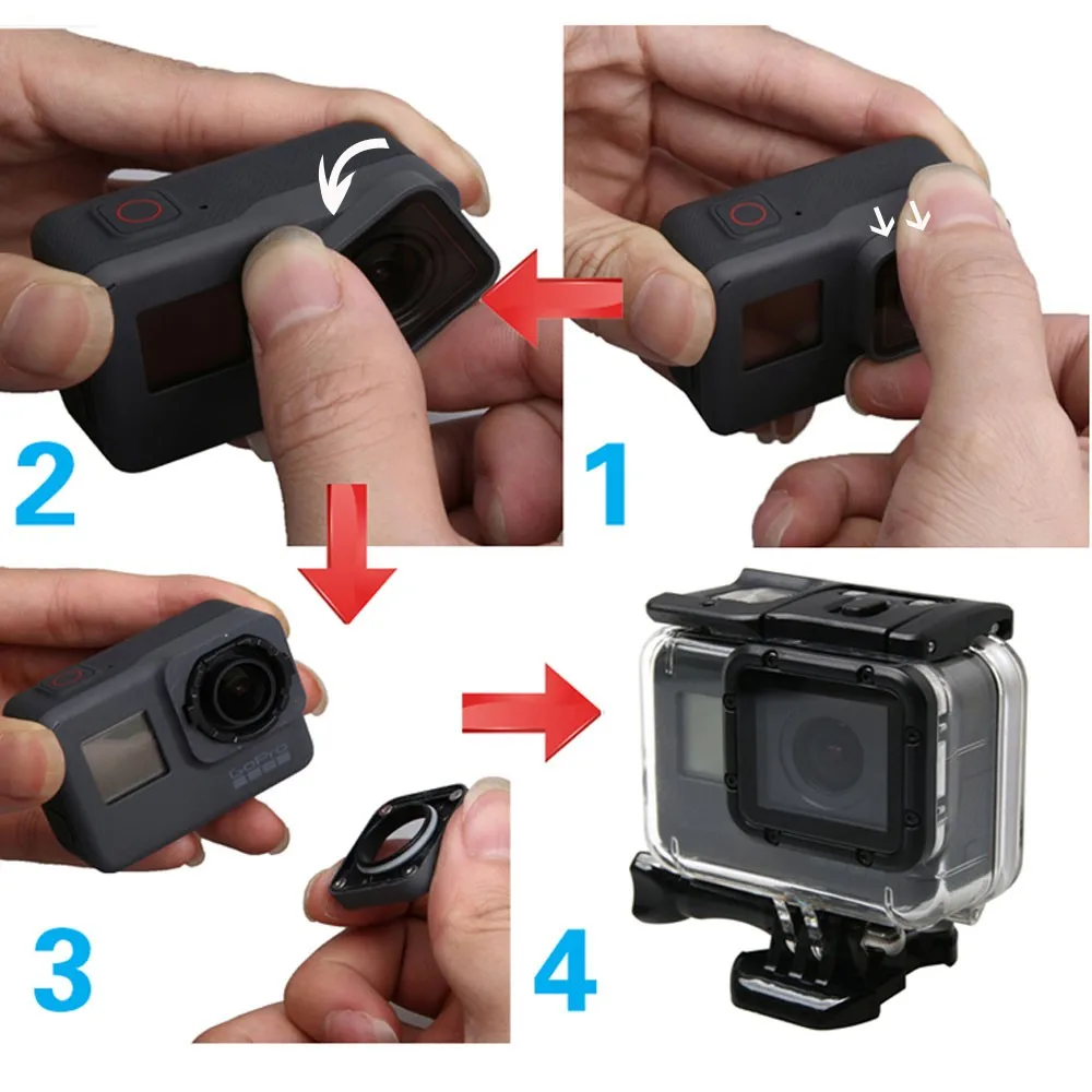 Для GoPro Hero5 Hero6 45M водонепроницаемый чехол Gopro подводный защитный корпус коробка