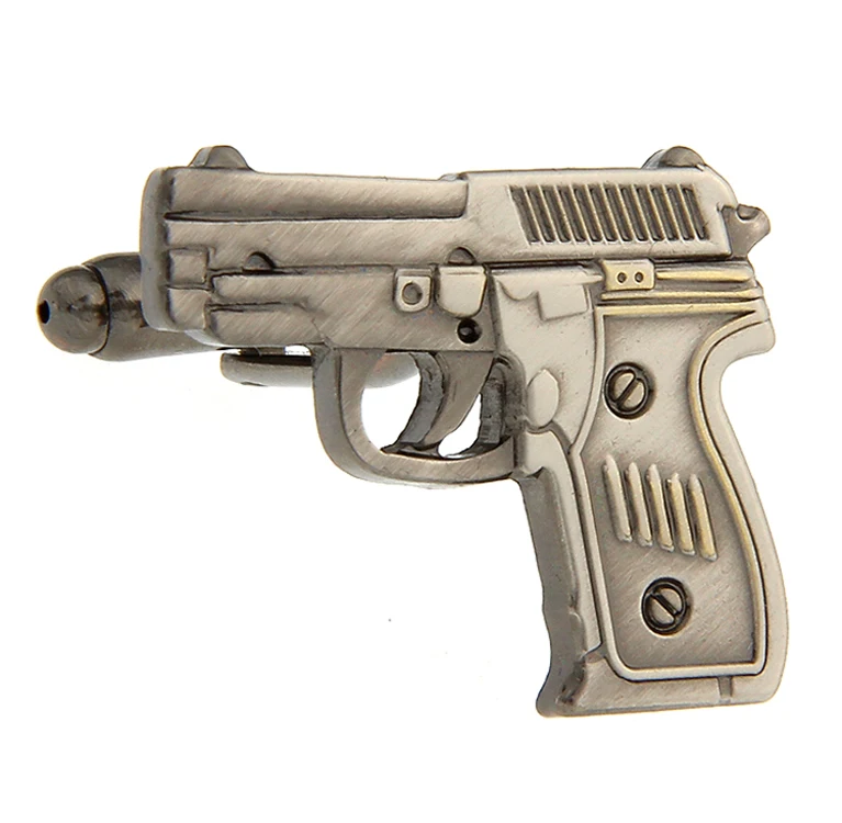 Запонки iGame в виде пистолета запонки из латуни черного цвета оптом и розницу