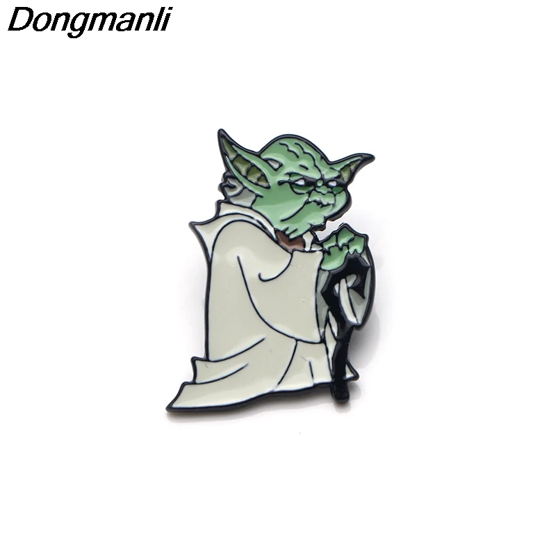 P3286 Dongmanli крутая йода эмалированная булавка броши мультфильм креативная металлическая брошь на булавке Джинсовая Шляпа значок воротник ювелирные изделия 1 шт