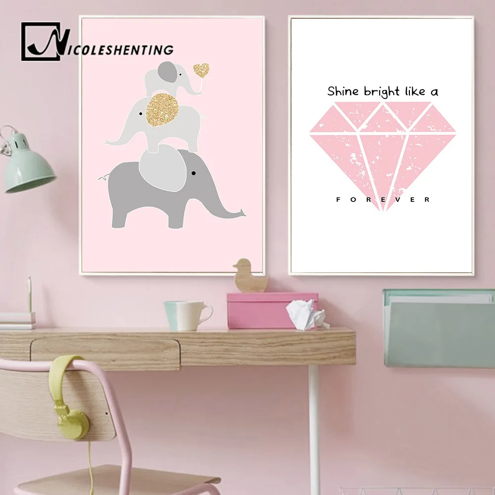 Мультяшный слон животные холст постеры алмазная детская настенная живопись