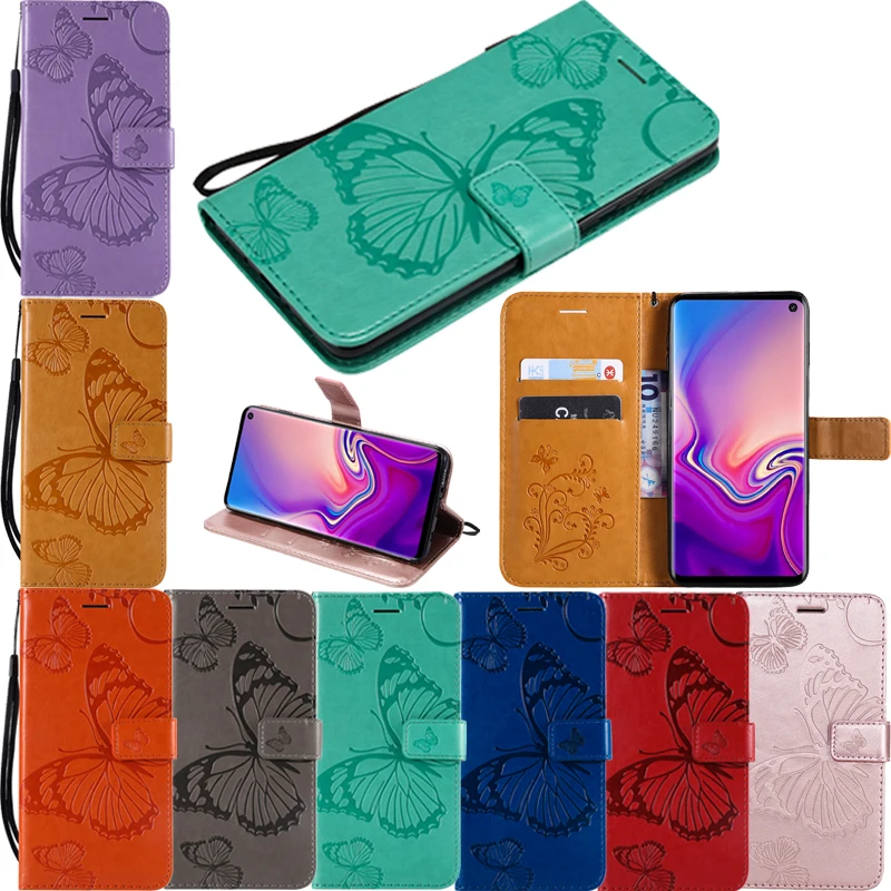 Кожаный флип-кошелек с бабочкой мягкий силиконовый чехол для телефона Motorola G2 G4 Play