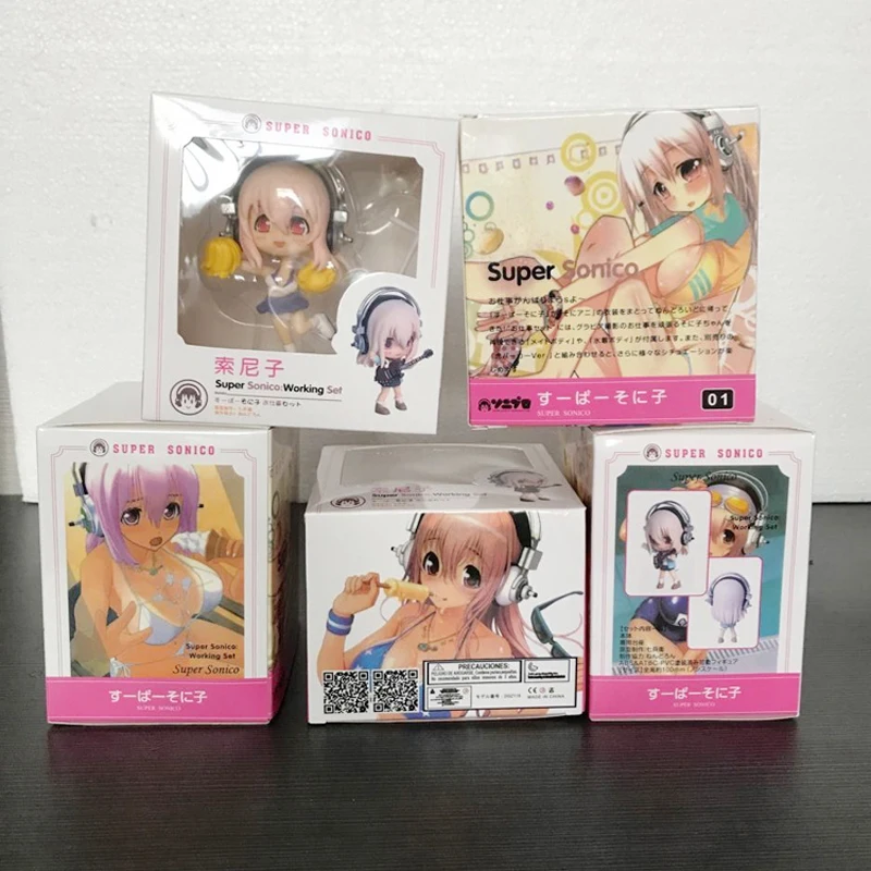 ПВХ 5 стилей Рабочий набор Супер Sonico фигурка Сексуальная игрушечная аниме-модель