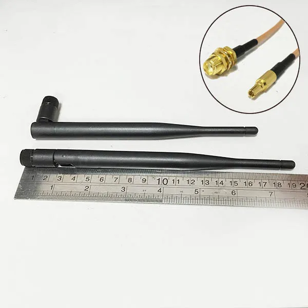 3G резиновая антенна 5dBi 850/900/1800/1900/2100 МГц SMA разъем + для CRC9 мужской RG316