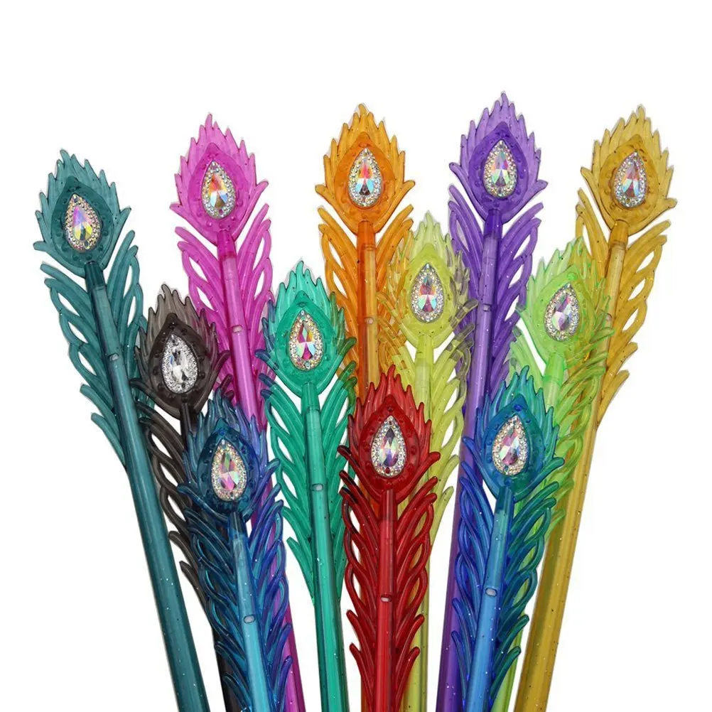 Набор креативных гелевых ручек с перьями павлина 0 38 мм тонкая ручка роллерболом