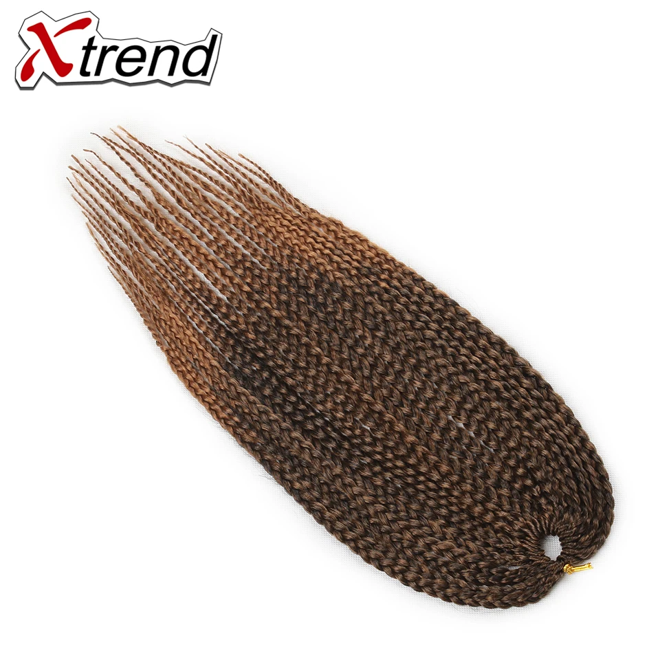 Xtrend, 3 шт., коробка, косички, вязанные волосы для наращивания, 14, 18, 22 дюйма, Омбре, серый, бордовый, синтетические косички, волоконные волосы, 22 стойки