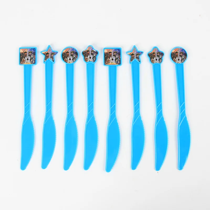 Knife 6pcs COCO тема бумажная чашка мешок тарелка скатерть соломенная выдувная баннер из воздушных шаров торт Топпер карты показать вечерние изделия для декорации подарок - Цвет: Knife 6pcs