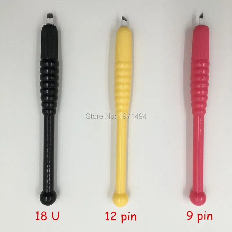 Новейшие 50 шт Одноразовые желтые перманентные макияж бровей ручки для