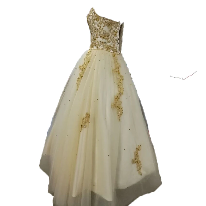 Винтажное красное платье цвета шампанского бальное 2018 золотистое кружевное