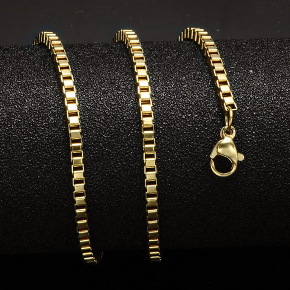 Нержавеющая сталь 3 мм Высокое качество коробка цепочка на шею для мужчин и