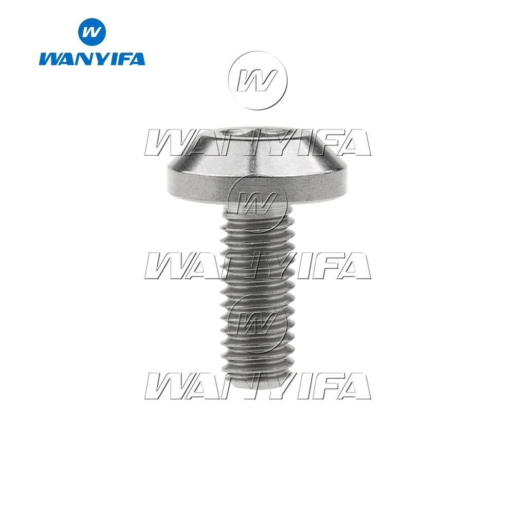 Титановый "Wanyifa" Болт M6 x 12, 15, 20, 25 30 35 мм с плоским верхом с большой головкой для велосипеда мотоцикла тормозной диск Винт