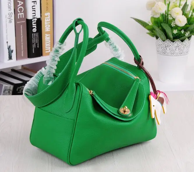 Green 26cm Новая женская сумка из натуральной кожи, шикарные женские сумки через плечо,, известный бренд, дизайнерские женские сумки через плечо, сумка через плечо, A0092 - Цвет: Green 26cm