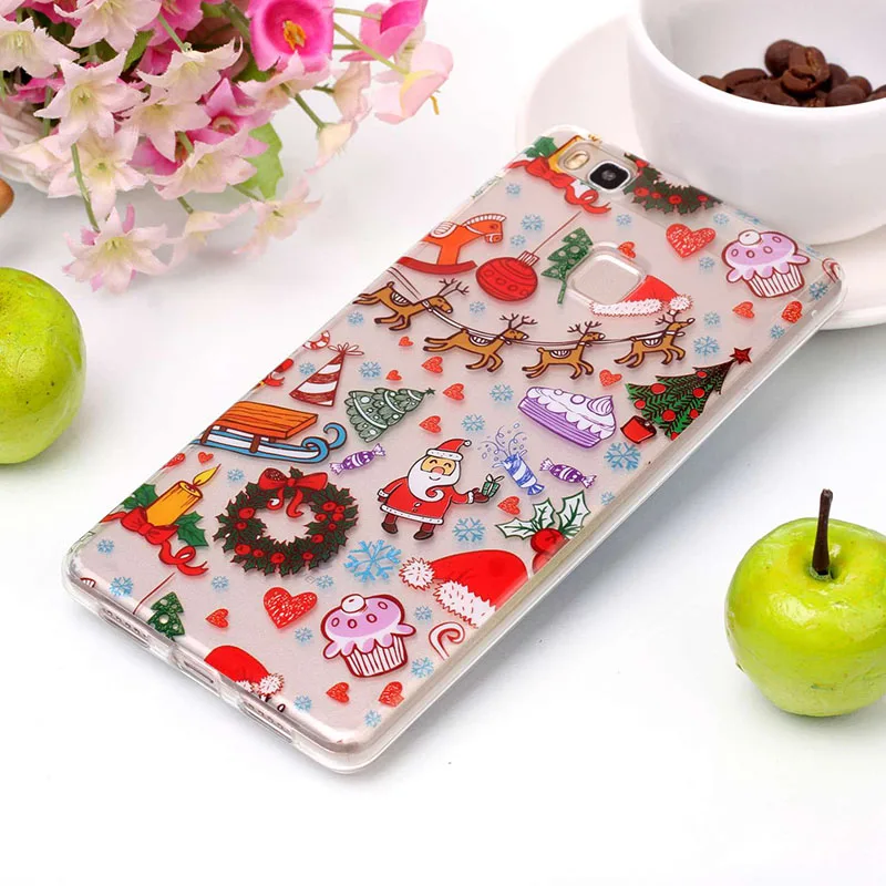 Soft Silicone Phone Case For Huawei P8 Lite 2018 Merry Christmas Gifts TPU Back Cover sFor P9 P10 Cases Coque | Мобильные телефоны