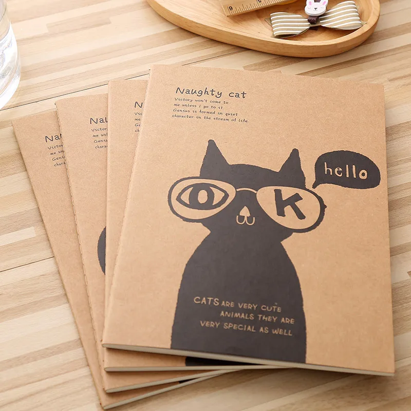 2 шт. блокнот в стиле ретро с мультяшными животными|notebook kraft|animal notebooknotebook supply |