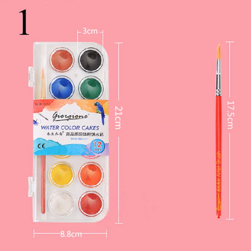 12colors 12/16/24/28/36 Цвета однотонные waterolor Краски комплект яркий Цвет Портативный воды Цвет пигмент набор для рисования Краски ing товары для рукоделия - Цвет: 12colors
