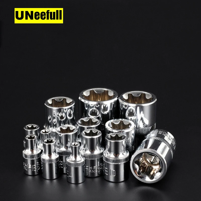 1 шт. 1/2 &quot 3/8&quot 1/4 &quotE Тип цветок шестигранный ключ дюймовый стандарт розетки Torx