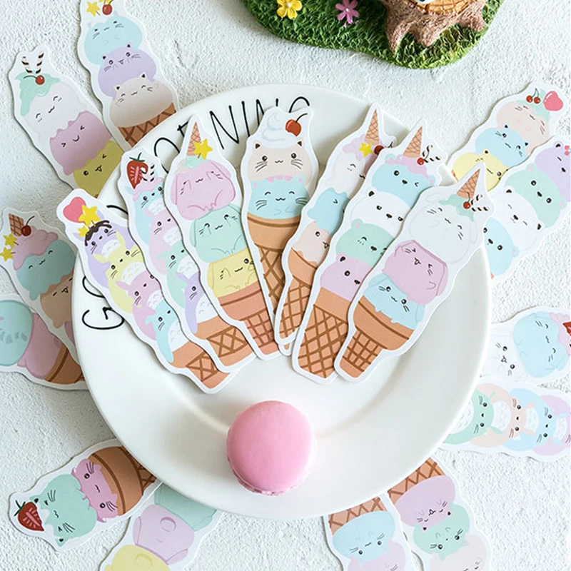 30 шт./упак. kawaii льда пельменей бумажная Закладка держания сообщение этикетка карты школы и офиса канцелярские