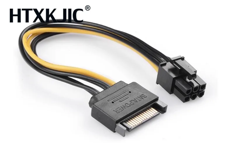 Новое поступление PCI E express силовой кабель блок питания Sata 15pin на 6 pin ATX адаптер Riser