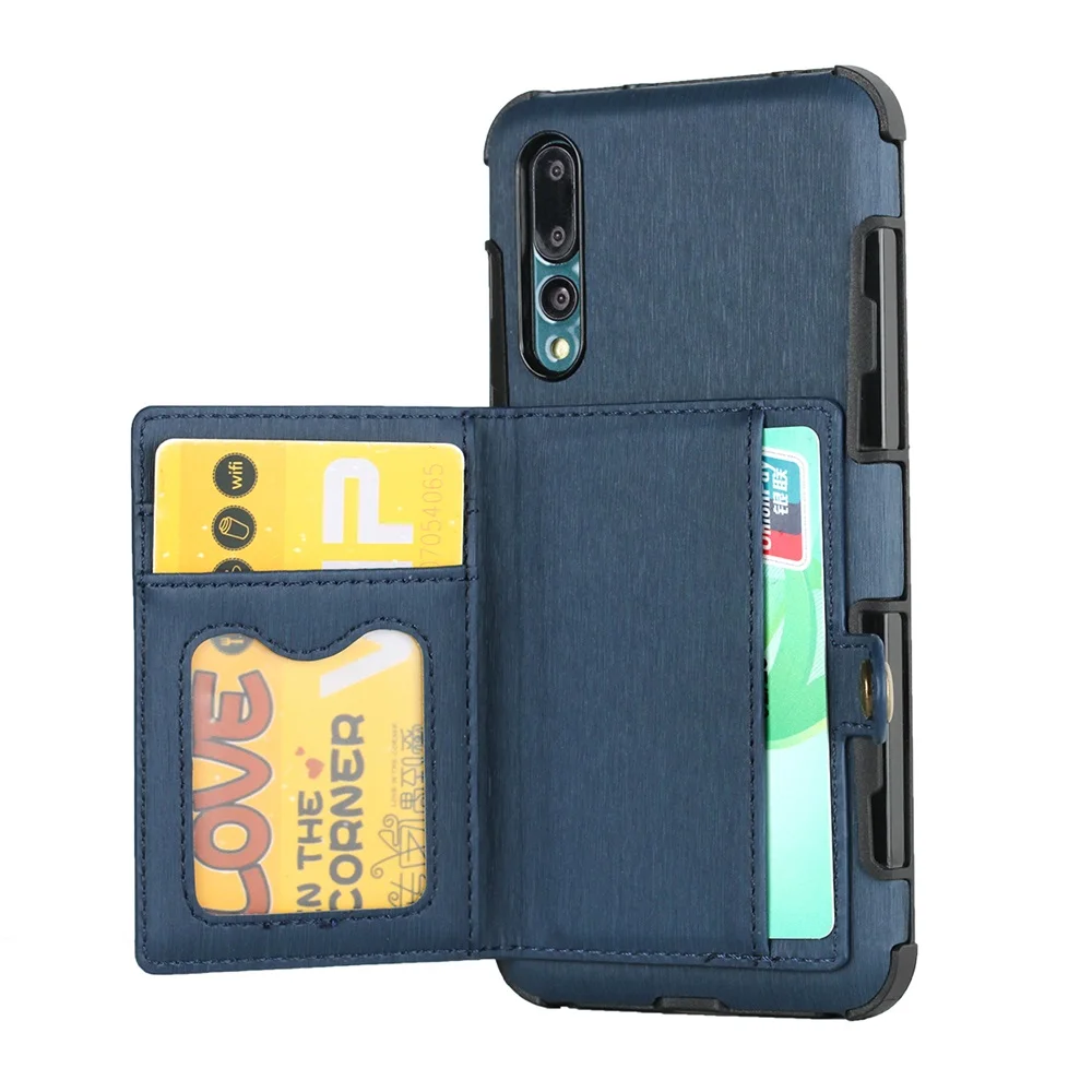 Чехол-Кошелек с карманом для карт для huawei P20 Pro Lite, ТПУ+ ПУ Чехол для Honor P9 mate 10 Pro, силиконовый чехол-кошелек для телефона - Цвет: Deep Blue