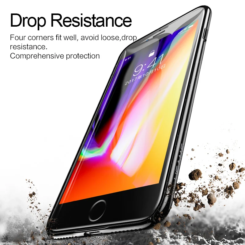 Case for iPhone 7 case protector USAMS plus phone shell Glass & PC back cover |