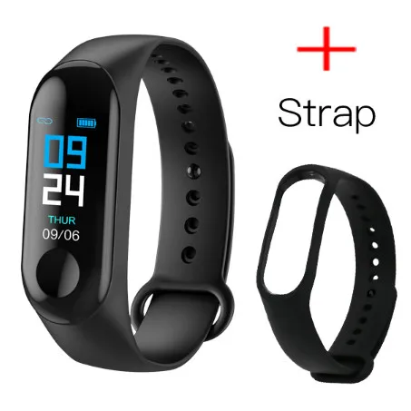 Black Plus Strap LYKRY M3X умный Браслет, измеритель артериального давления, фитнес-трекер, IP67, водонепроницаемый, Bluetooth, умный браслет на запястье для iphone, xiaomi, smartband - Цвет: Black Plus Strap