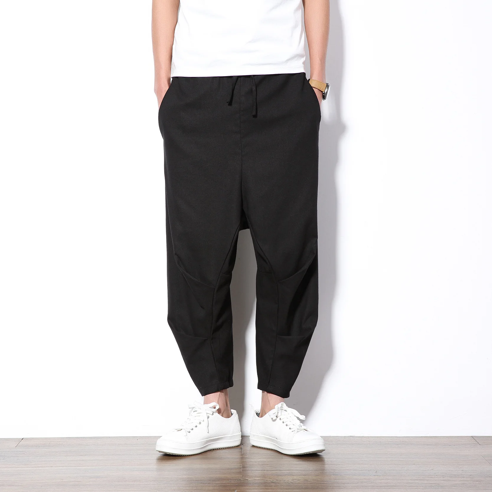 Новые модные брюки мужчины 2017 сезон: весна–лето принт простой ретро леггинсы