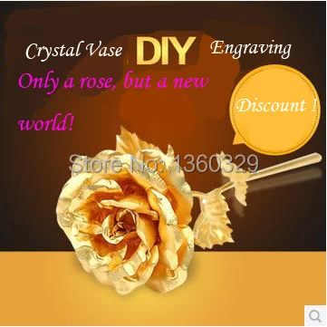 Символ настоящей любви романтичный 24K Блеск золотой лист роза на День святого