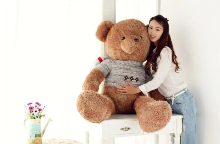 

Мягкое плюшевое животное, мишка тедди, 110 см, свитер, медведь, плюшевая игрушка, мягкая подушка, кукла, подарок w3218