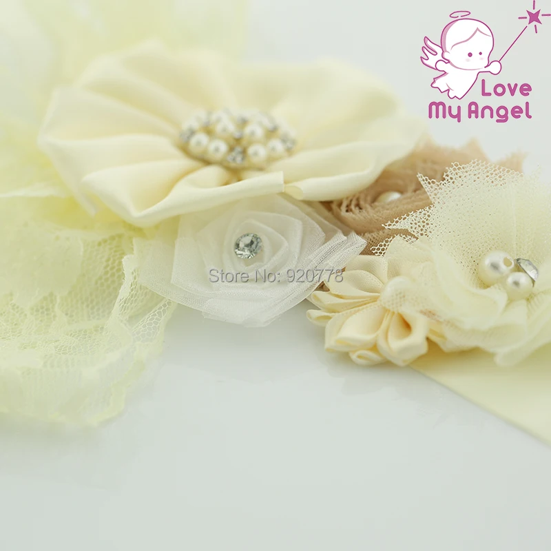 2 шт. винтажный пояс цвета слоновой кости с цветочным узором подходящий кружевной