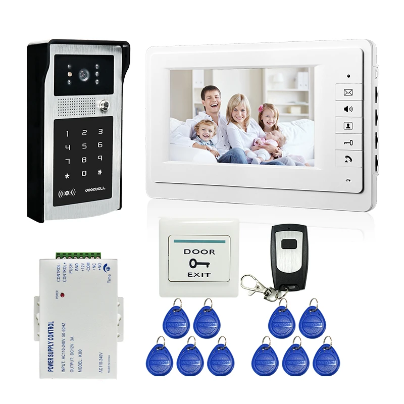 MILEVIEW проводной " видео телефон двери дверной звонок видеодомофон система входа+ ИК RFID код Клавиатура камера+ пульт