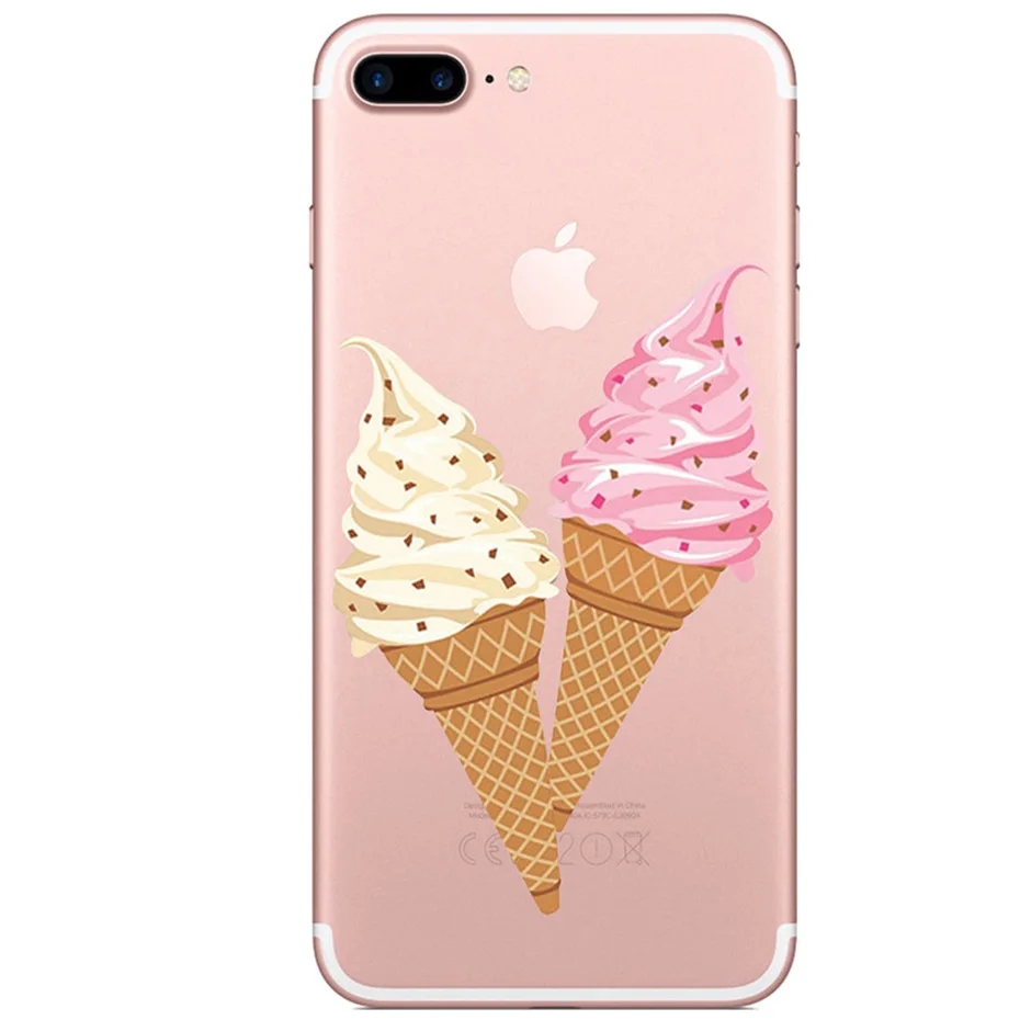 Для iPhone X 7 8 6 S Plus пончик мороженое чехол для телефона задняя крышка мягкая TPU iPhone7