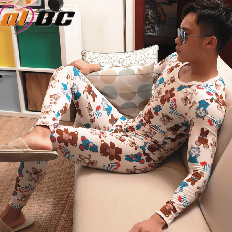 Комплект подштанников из чистого хлопка с длинным рукавом теплый мужской