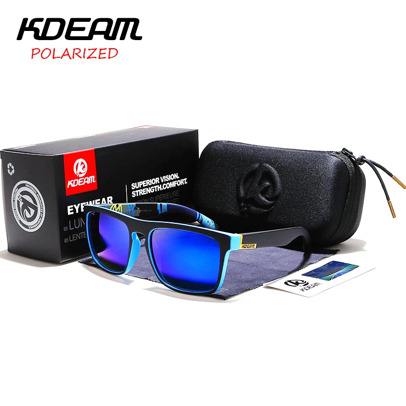 Kdeam Luxury Polarized Sunglasses Men Sport Outdoor Driving Square Sun Glasses Male Mirror UV400 Eyewear TH-KD156 | Аксессуары для