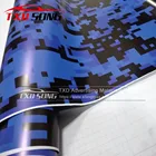 Виниловая Пленка премиум-класса, синяя, черная, цифровая, камуфляжная, без пузырьков воздуха, для мотоцикла, автомобиля, клейкая наклейка, Пиксельная, камуфляжная, виниловая пленка