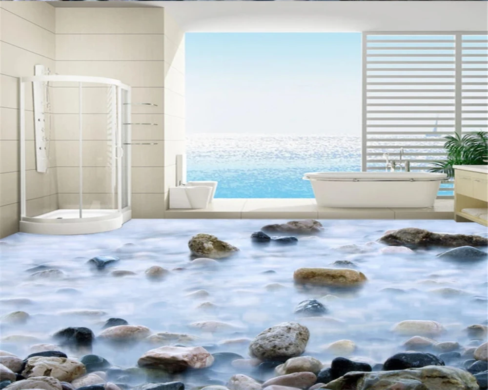 

beibehang wallpaper for walls 3D fashion personality pebble bathroom wallpaper kitchen floor mural PVC self-adhesive wallpaper
