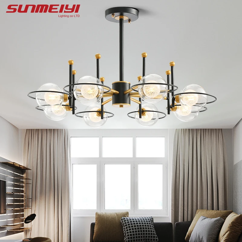 Современная в виде стекляного шара светодиодный люстры для гостиной кафе lustre