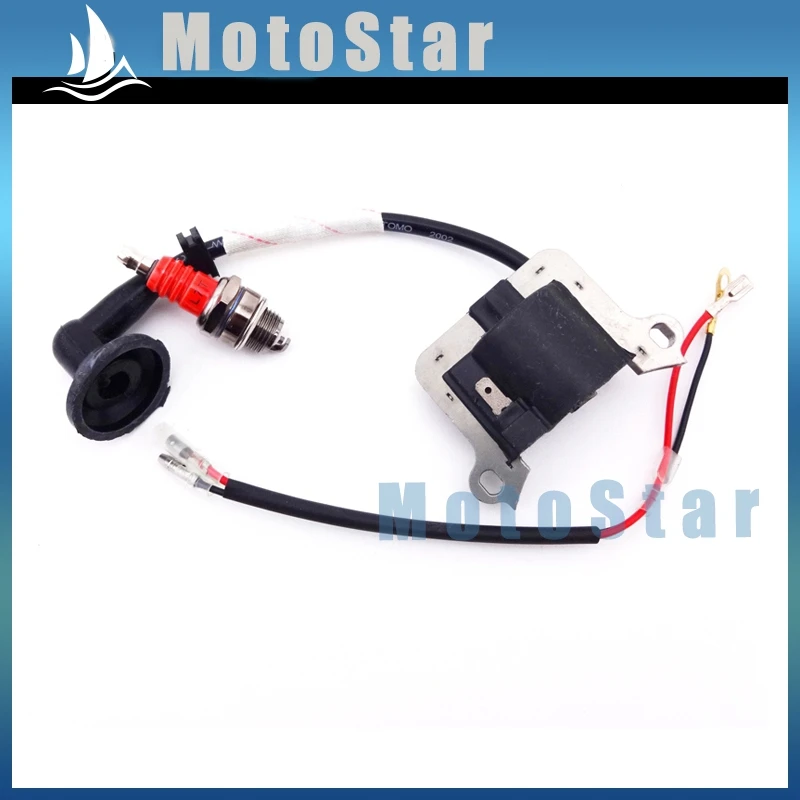 Катушка зажигания карманного велосипеда + красная свеча L7T для 2 тактного