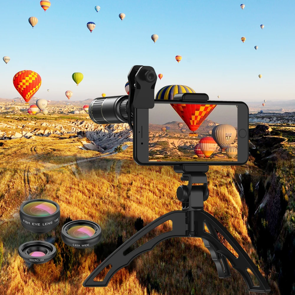 Набор объективов APEXEL для камеры телефона универсальный металлический телескоп