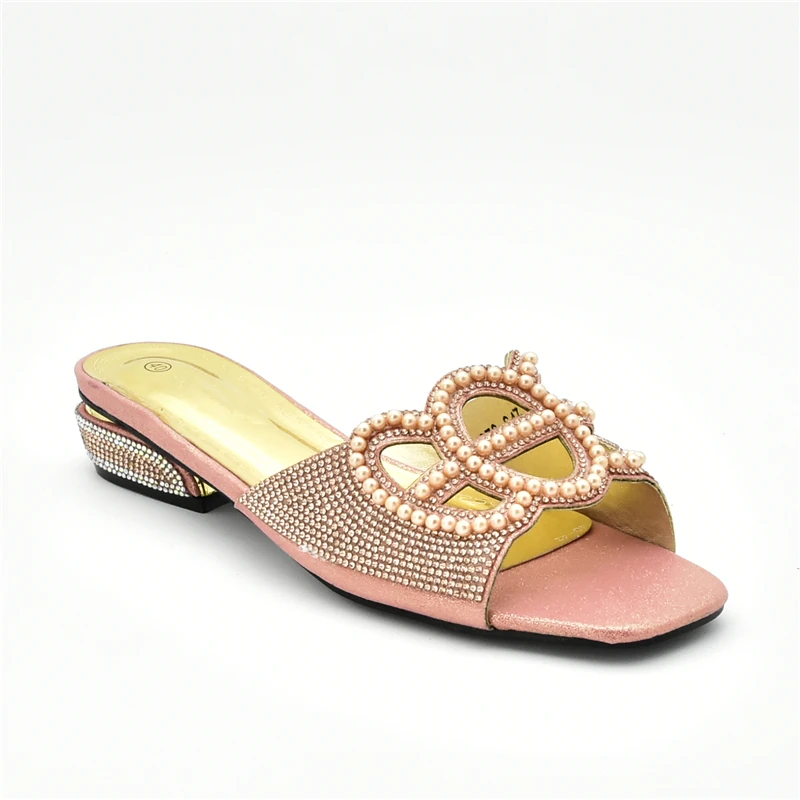 Peach Женская обувь на квадратном каблуке; Zapatos De Mujer De Moda; коллекция года; Дизайнерская обувь без застежки; роскошная женская обувь с круглым носком на резиновой подошве; коллекция года - Цвет: Peach