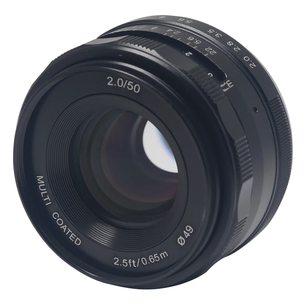Объектив Venidice Meike MK N 50 2.0 мм f 2 0 с большой диафрагмой ручной фокус для Nikon 1