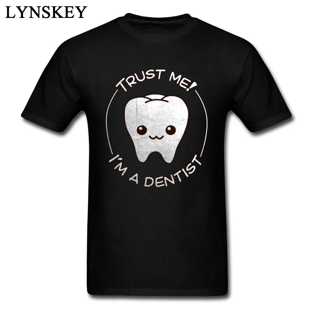 Забавный дизайн футболки Trust A Dentist размера плюс хлопок Teeshirt черные с короткими