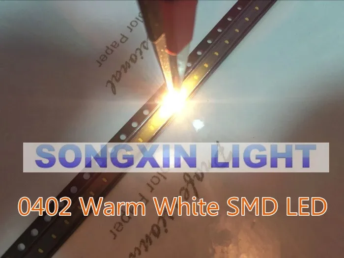 3000 шт. 0402 теплый белый SMD (1005) светодиодный чип для поверхностного монтажа лампа со