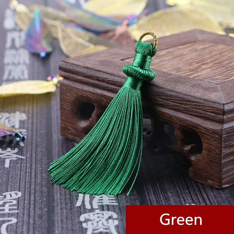 Green 5 шт. 8 см висячие кольца кисточкой ювелирные изделия занавес одежды декоративные аксессуары DIY Ключ сотовый телефон сумка бахрома отделка кисточки кулон - Цвет: Green