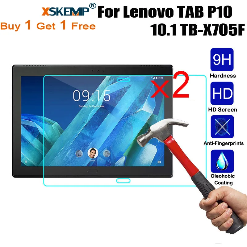 Ультратонкое закаленное стекло XSKEMP 2 шт./лот для Lenovo TAB E10 / P10/M10 10 1 дюйма с защитой