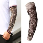16 видов стилей мужские временные тату-рукава унисекс, эластичные, защита от УФ-лучей, классный принт, защита от солнца, панк